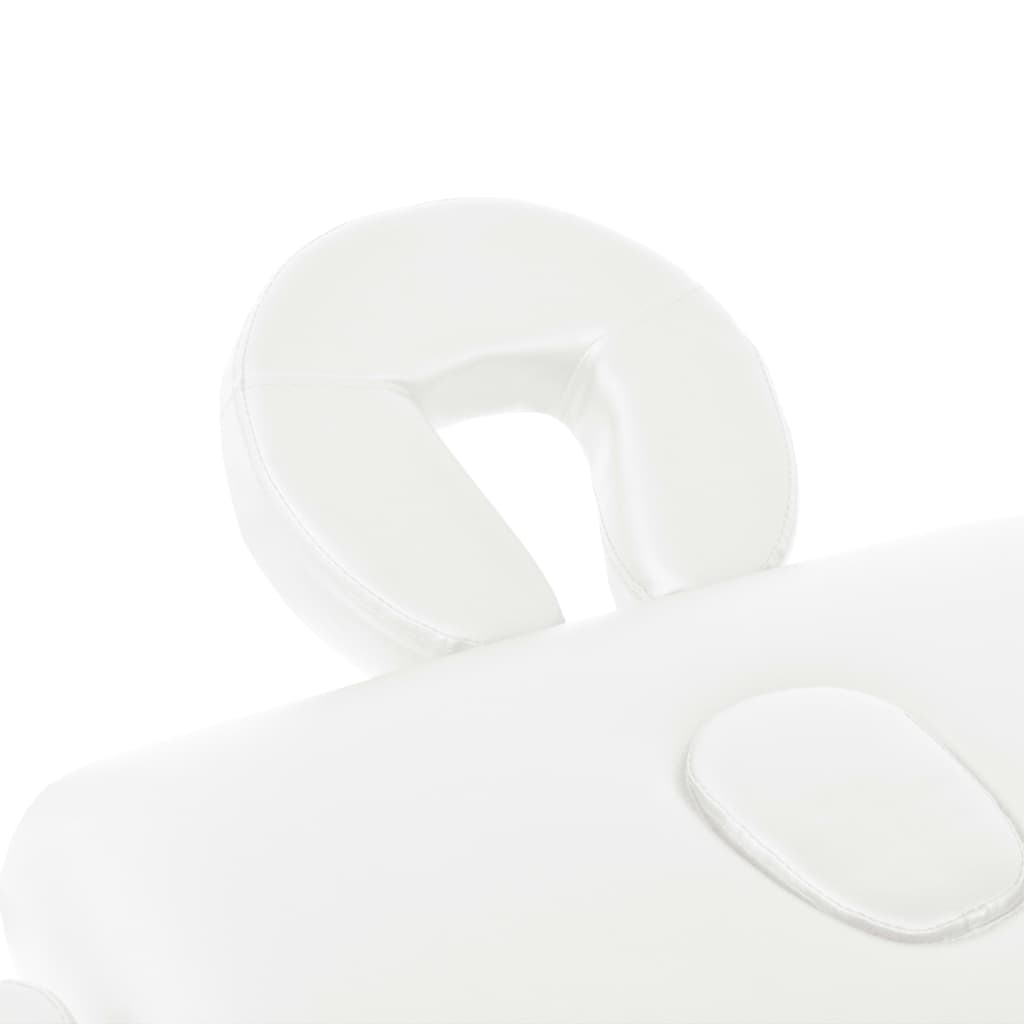 Masă de masaj pliabilă cu 2 zone, 10 cm grosime, alb GartenMobel Dekor