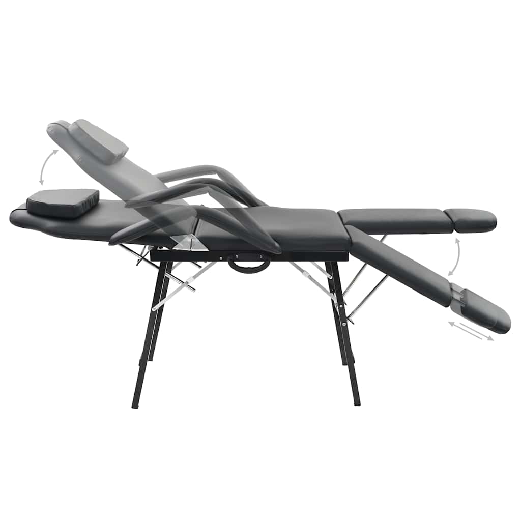 Scaun tratament facial, piele artificială, 185x78x76 cm, negru GartenMobel Dekor