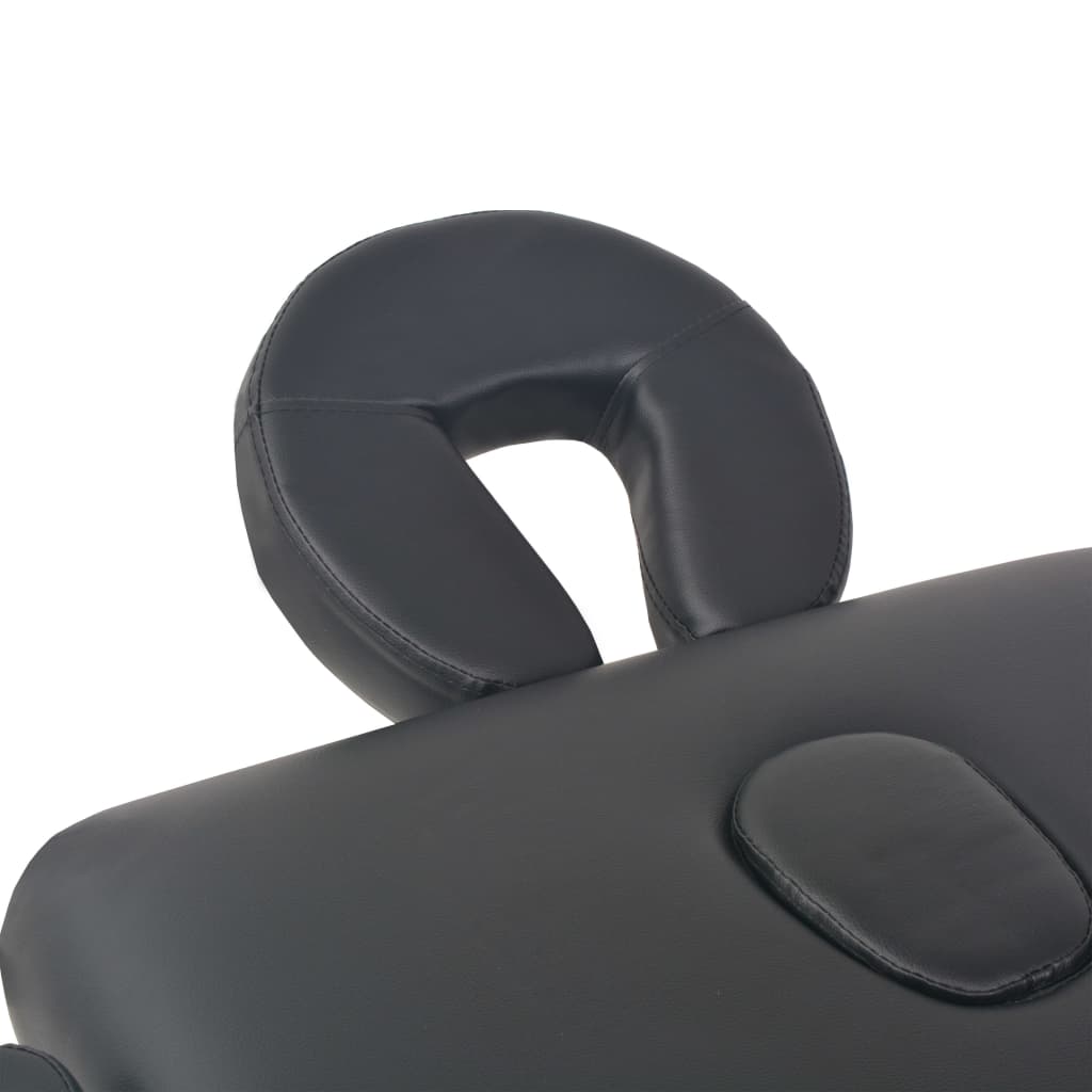 Set taburet și masă masaj pliabile 2 zone, 10 cm grosime, negru GartenMobel Dekor