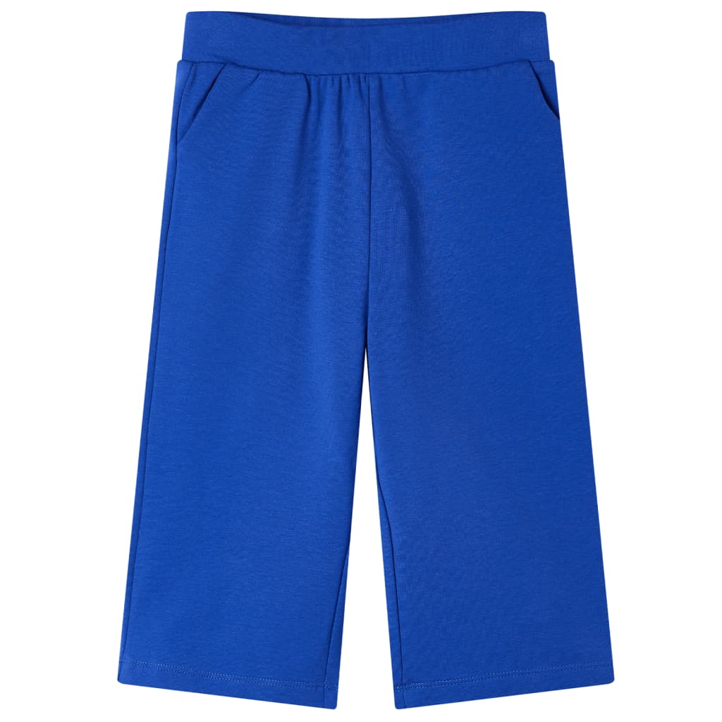 Pantaloni pentru copii cu picioare largi, albastru cobalt, 128 GartenMobel Dekor