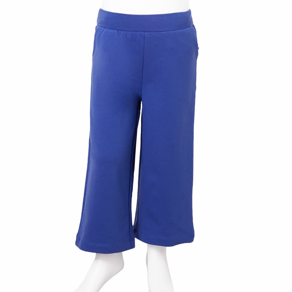 Pantaloni pentru copii cu picioare largi, albastru cobalt, 128 GartenMobel Dekor