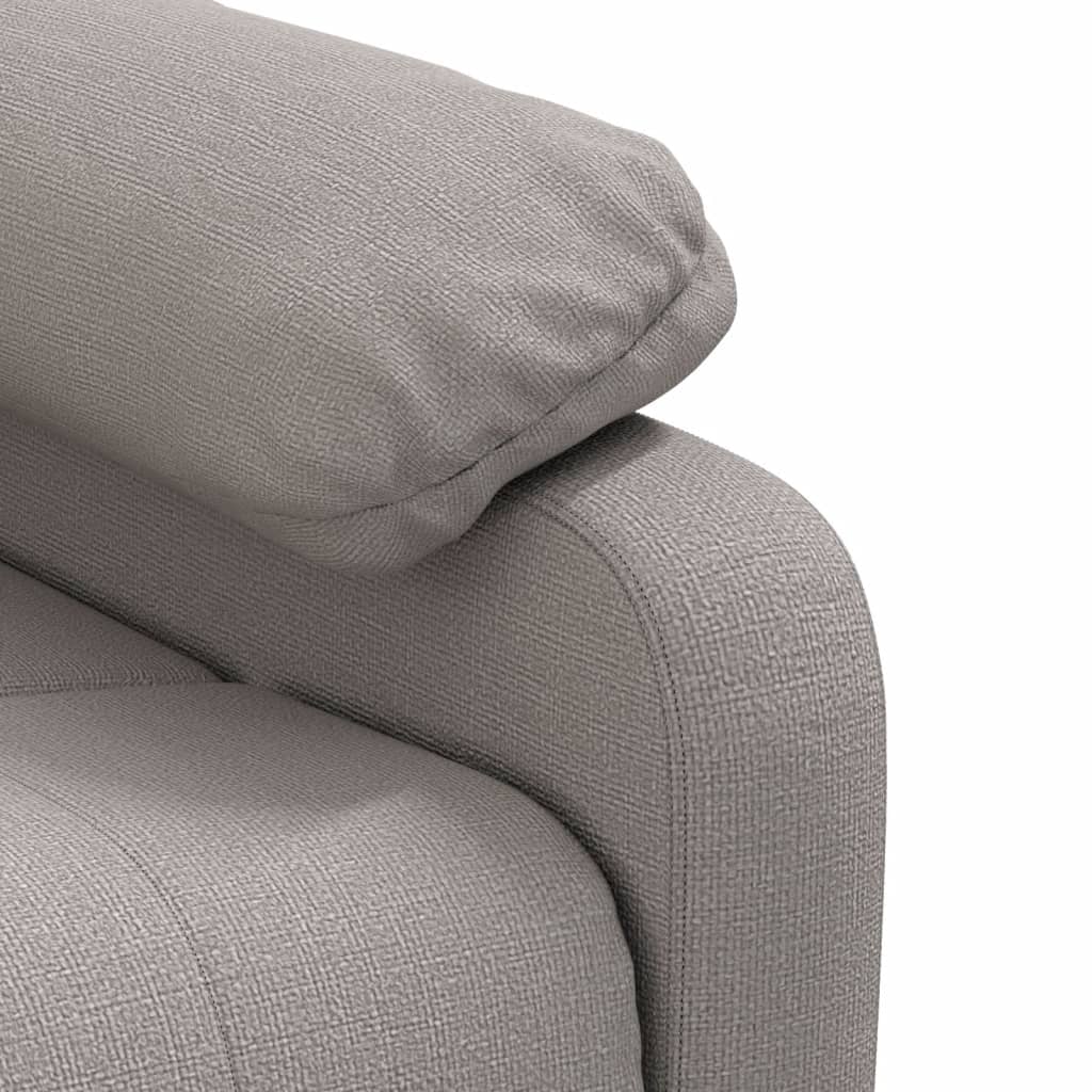 Fotoliu de masaj electric rabatabil, gri taupe, textil GartenMobel Dekor