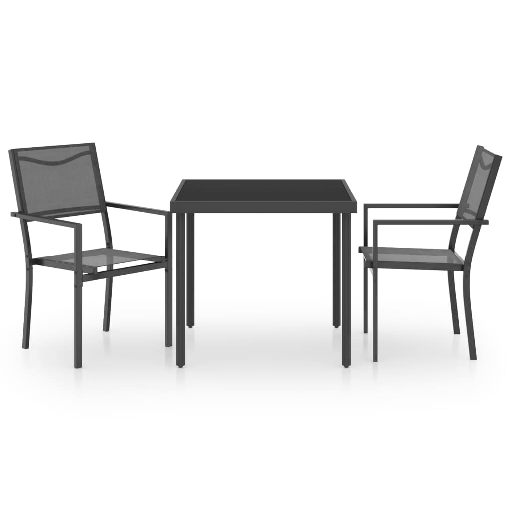 Set mobilier de exterior, 3 piese, oțel GartenMobel Dekor