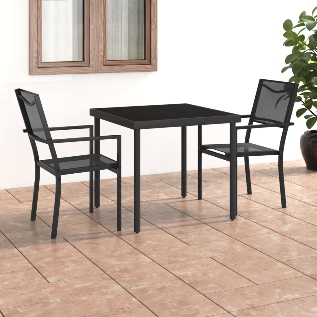 Set mobilier de exterior, 3 piese, oțel GartenMobel Dekor