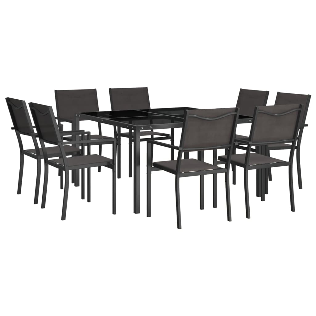 Set mobilier de exterior, 9 piese, oțel GartenMobel Dekor