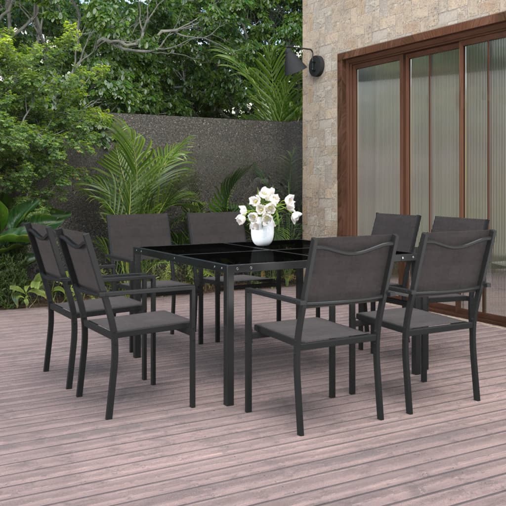 Set mobilier de exterior, 9 piese, oțel GartenMobel Dekor