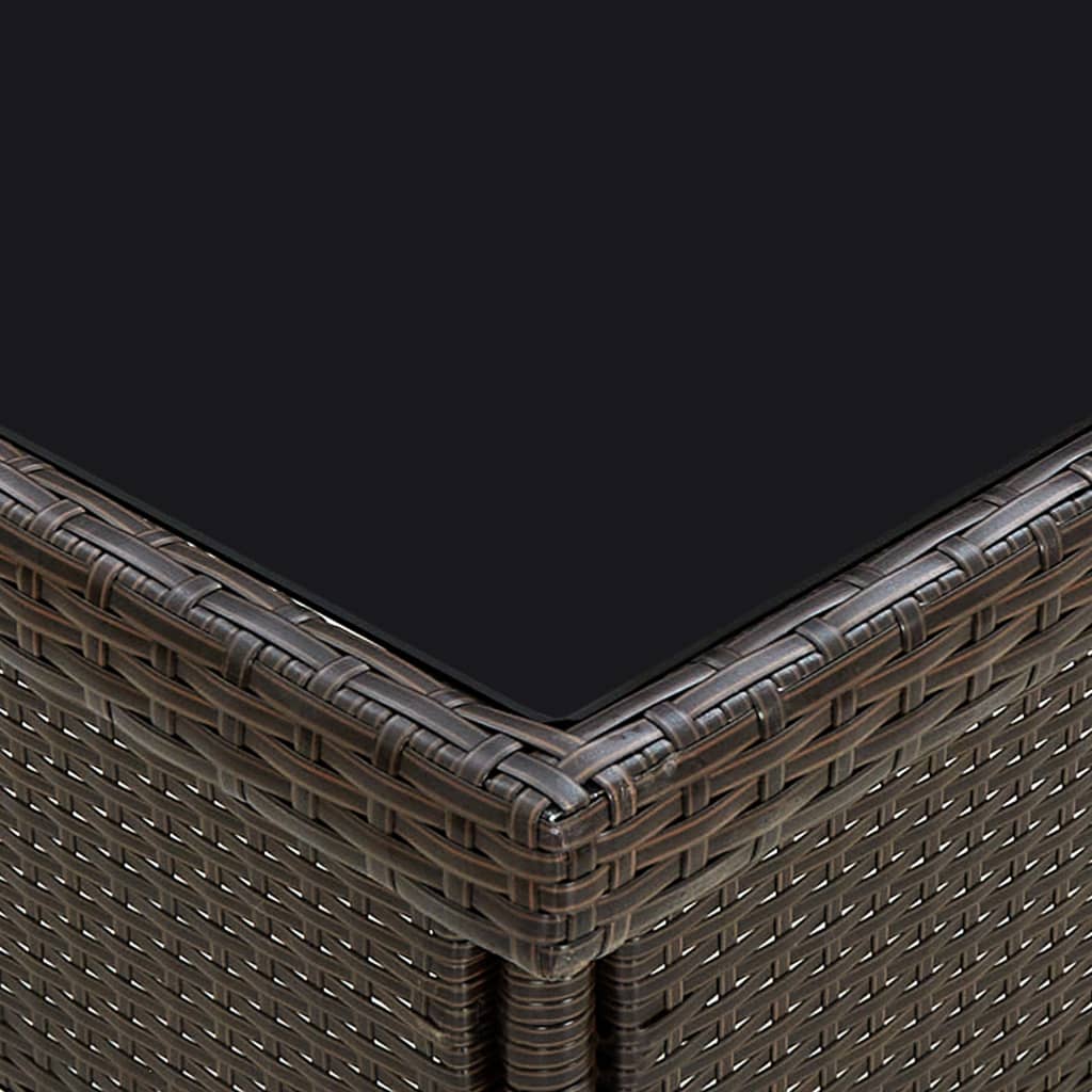 Masă de exterior, maro, poliratan și sticlă GartenMobel Dekor