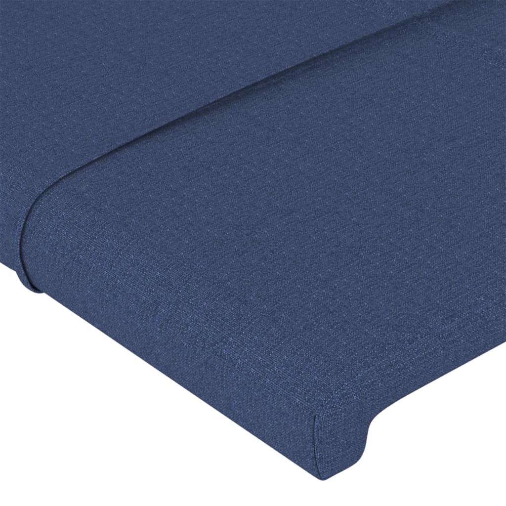 Tăblie de pat cu aripioare, albastru, 163x23x78/88 cm textil GartenMobel Dekor