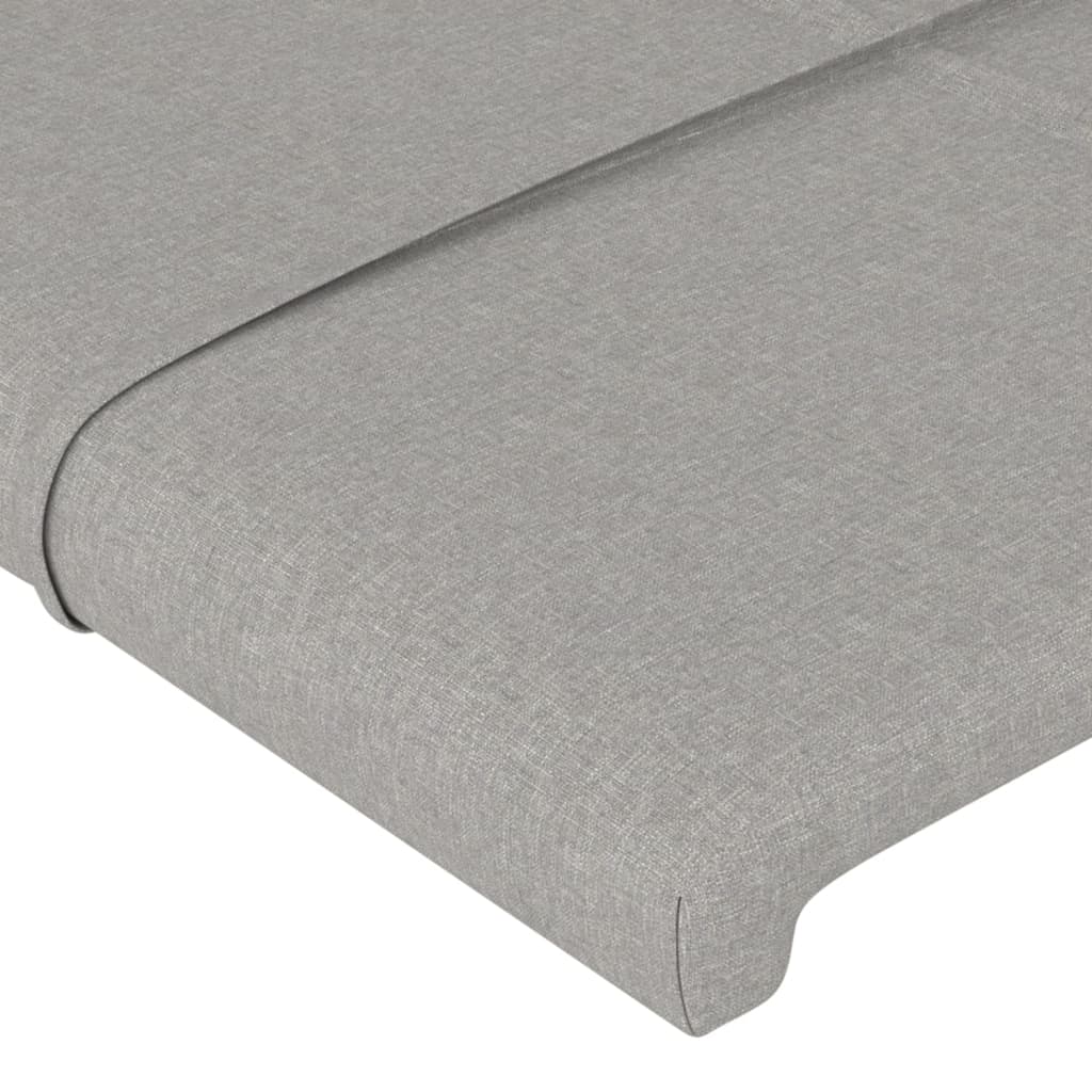 Tăblie de pat cu aripioare gri deschis 183x23x78/88 cm textil GartenMobel Dekor
