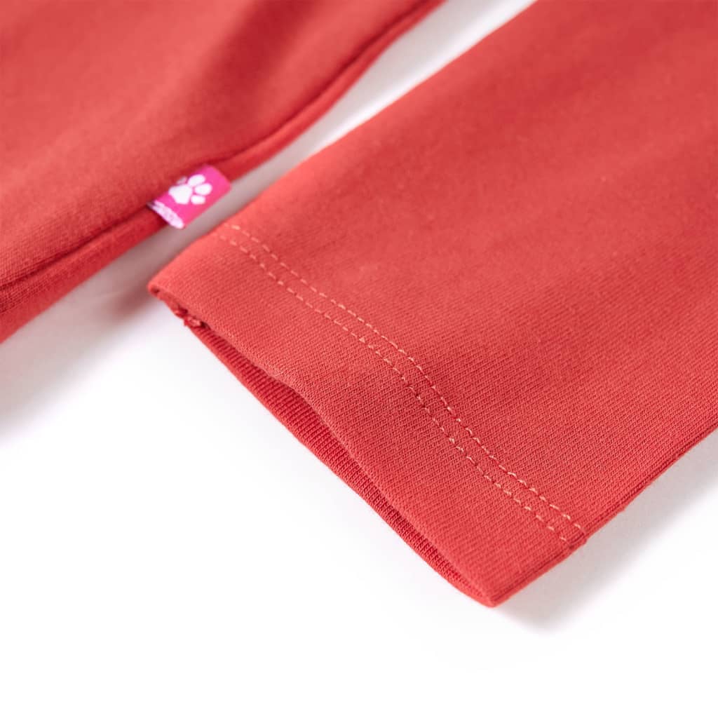 Tricou de copii cu mâneci lungi, roșu ars, 116 GartenMobel Dekor