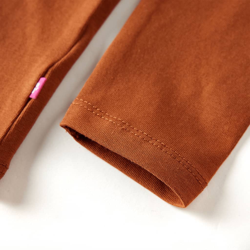 Tricou pentru copii cu mâneci lungi, coniac, 128 GartenMobel Dekor