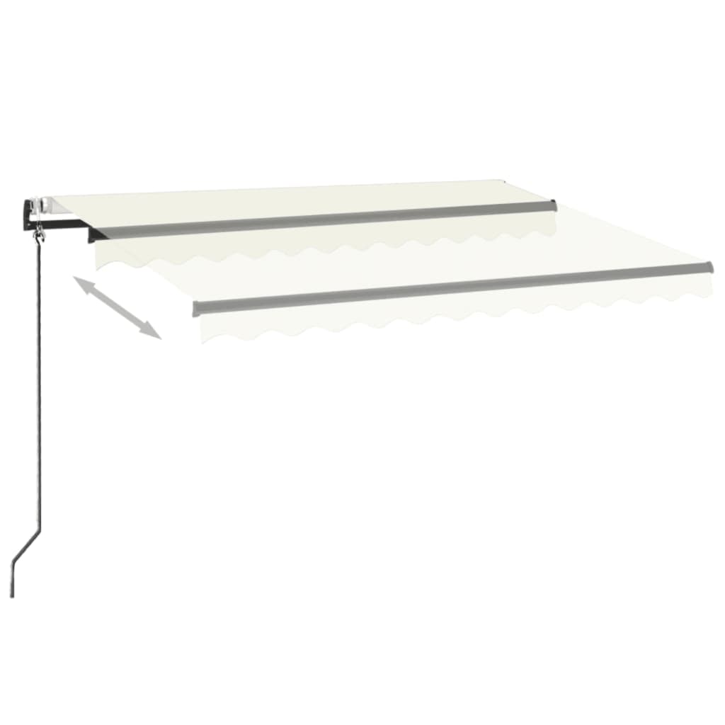 Copertină automată cu senzor vânt & LED, crem, 350x250 cm GartenMobel Dekor