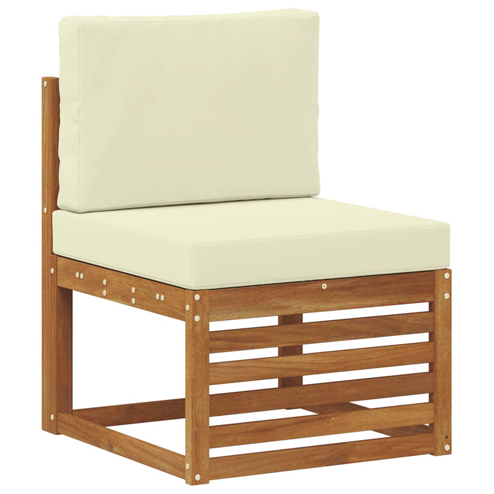 Seturi de canapele 6 pcs Natural și Crem Lemn Solid de Acacia GartenMobel Dekor