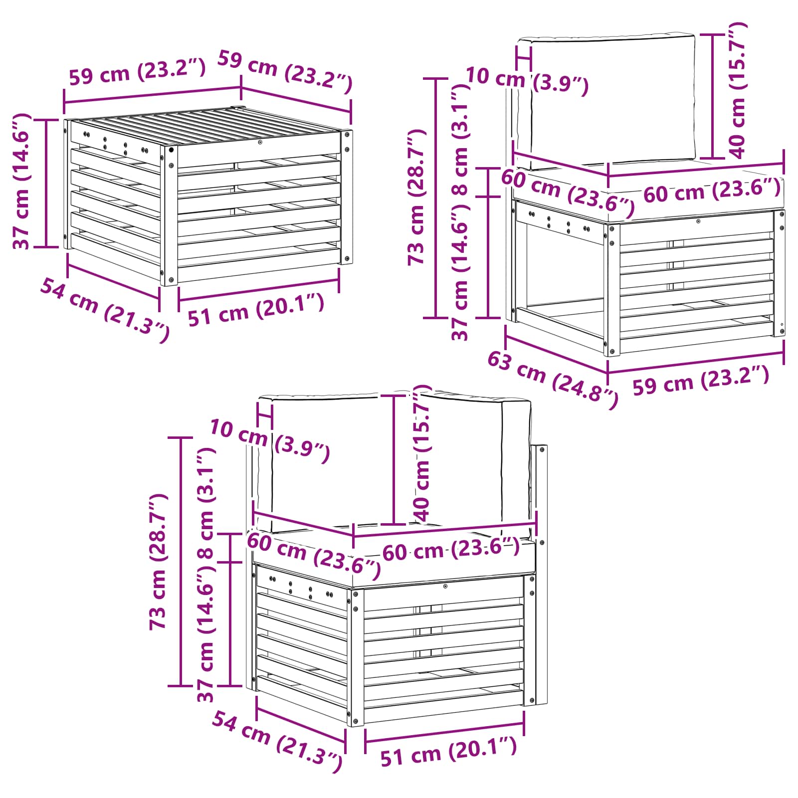 Seturi de canapele 6 pcs Natural și Crem Lemn Solid de Acacia GartenMobel Dekor