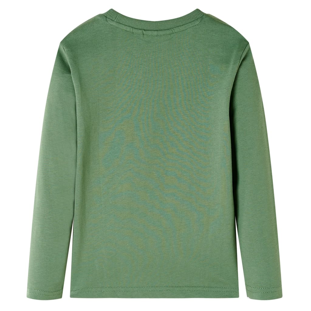 Tricou de copii cu mâneci lungi, kaki deschis, 128 GartenMobel Dekor