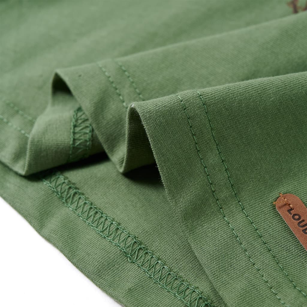 Tricou de copii cu mâneci lungi, kaki deschis, 128 GartenMobel Dekor