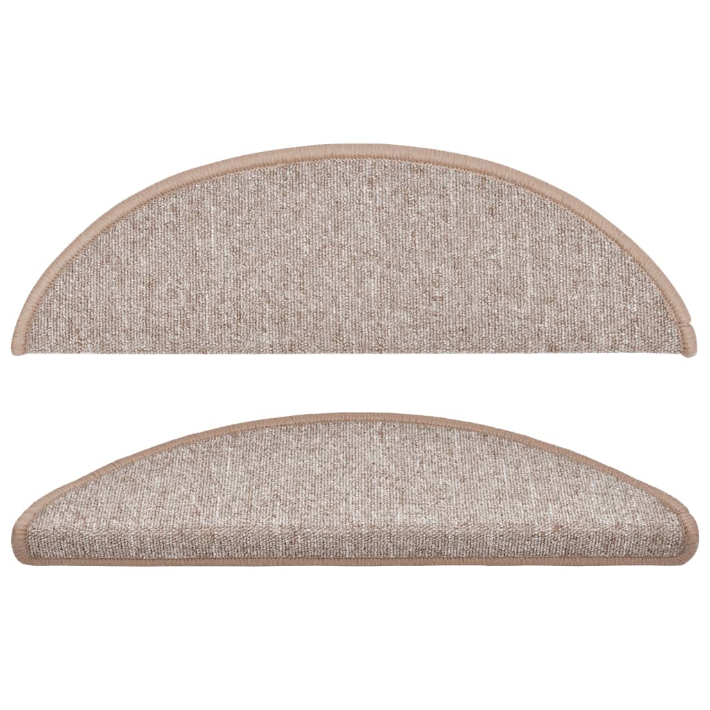 Covorașe pentru scări, 15 buc., 56x17x3 cm, maro deschis, semirotunde GartenMobel Dekor