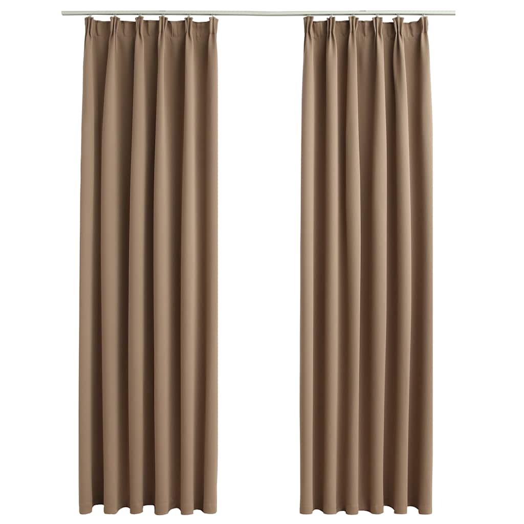 Draperii opace, 2 buc., gri taupe, 140 x 245 cm, cu cârlige GartenMobel Dekor