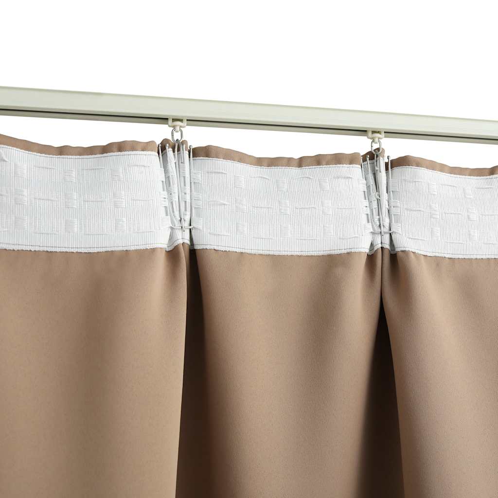 Draperii opace, 2 buc., gri taupe, 140 x 245 cm, cu cârlige GartenMobel Dekor