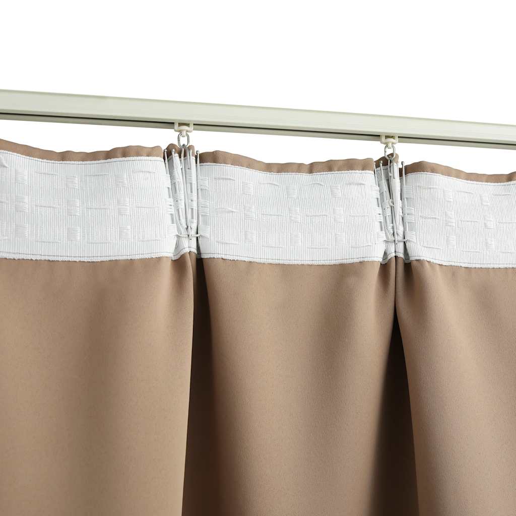 Draperii opace cu cârlige, 2 buc., gri taupe, 140 x 225 cm GartenMobel Dekor