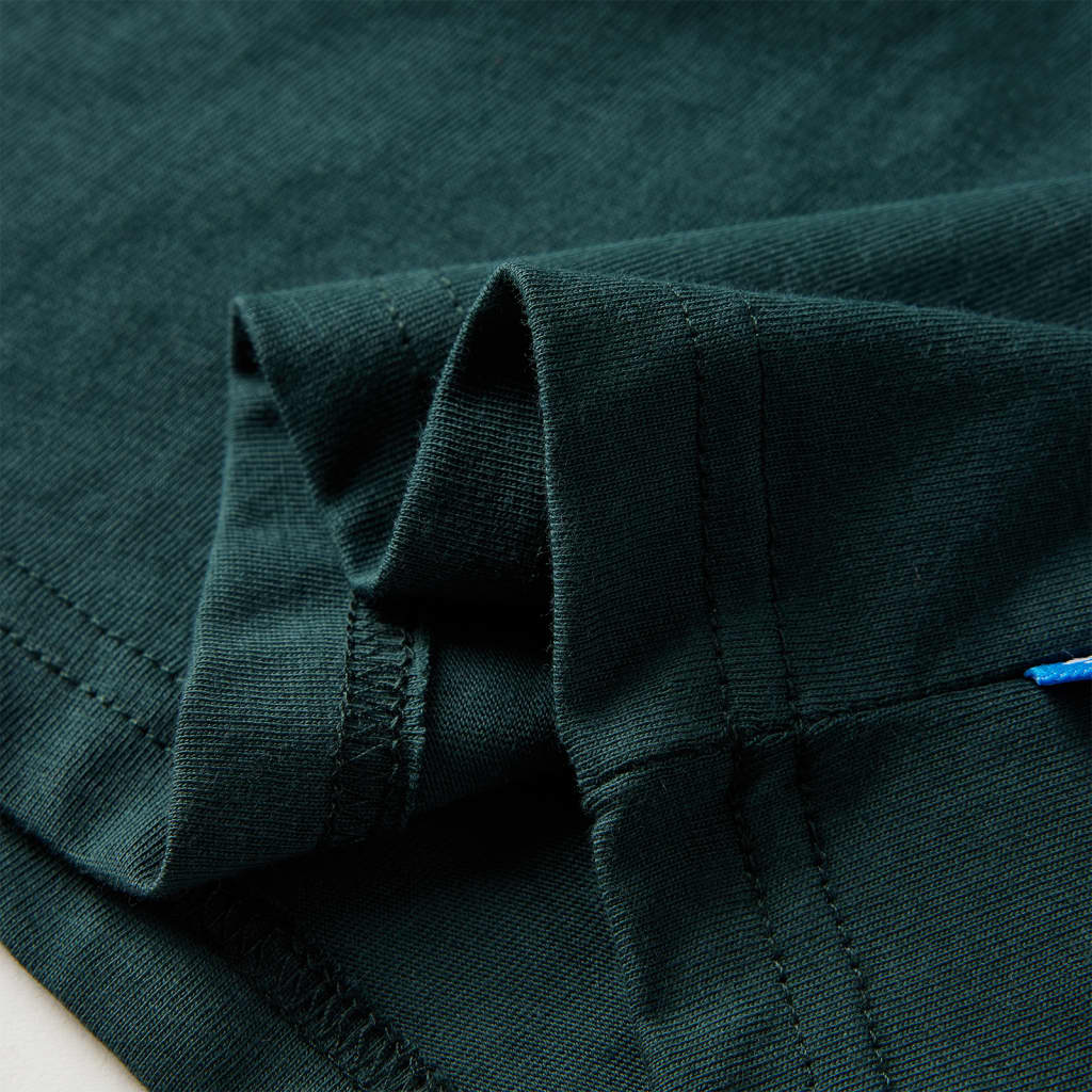 Tricou de copii cu mâneci lungi verde închis 104 GartenMobel Dekor