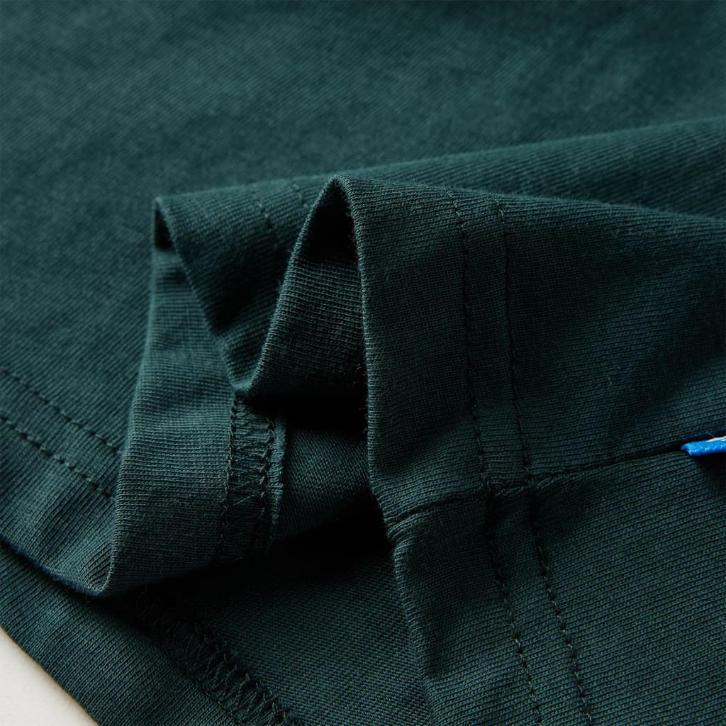 Tricou de copii cu mâneci lungi verde închis 116 GartenMobel Dekor