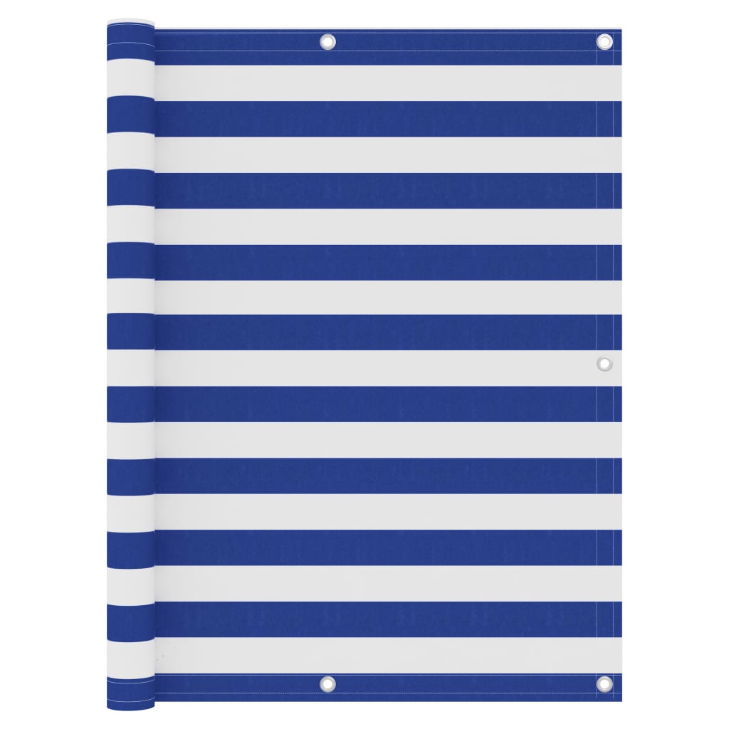 Paravan de balcon, alb/albastru, 120 x 400 cm, țesătură oxford GartenMobel Dekor