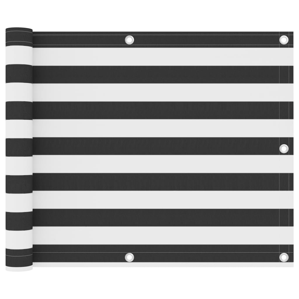 Paravan de balcon, antracit și alb, 75x400 cm, țesătură oxford GartenMobel Dekor