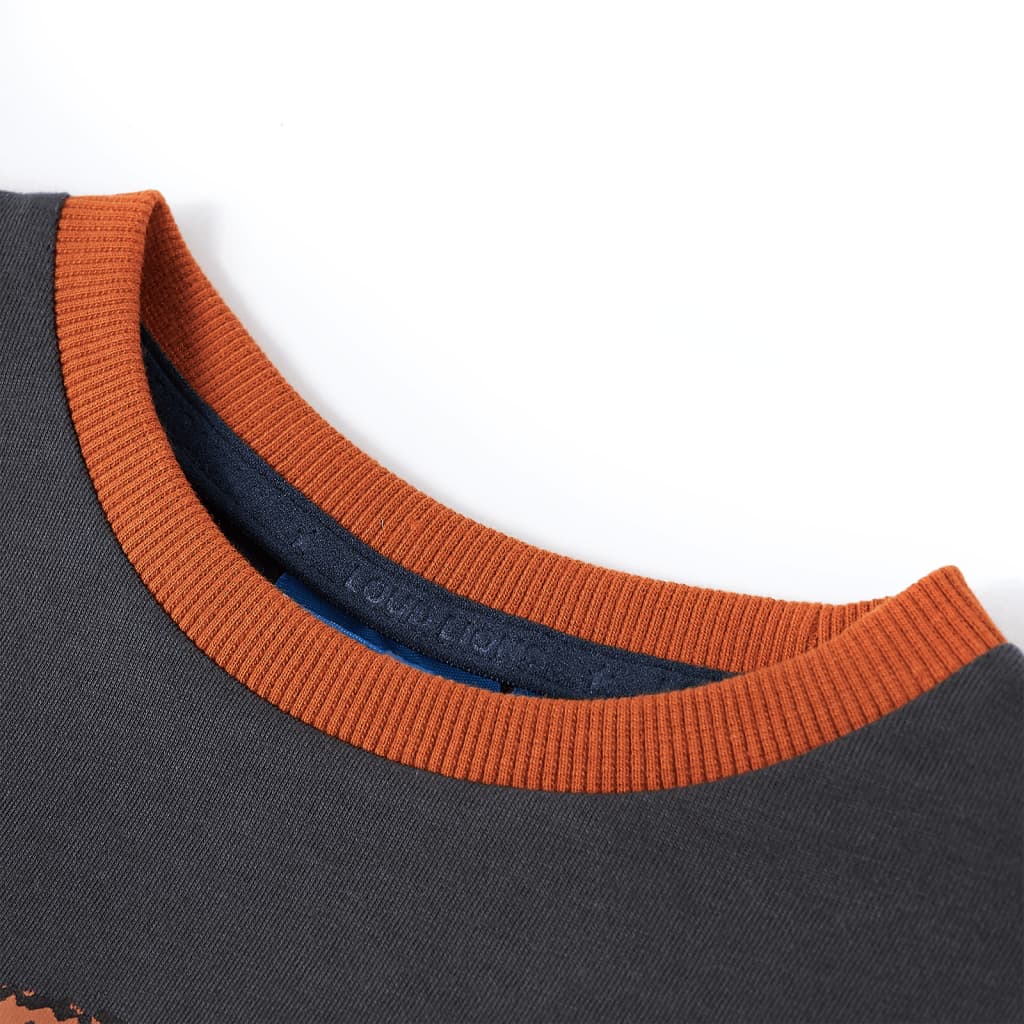 Tricou pentru copii cu mâneci lungi, antracit, 116 GartenMobel Dekor