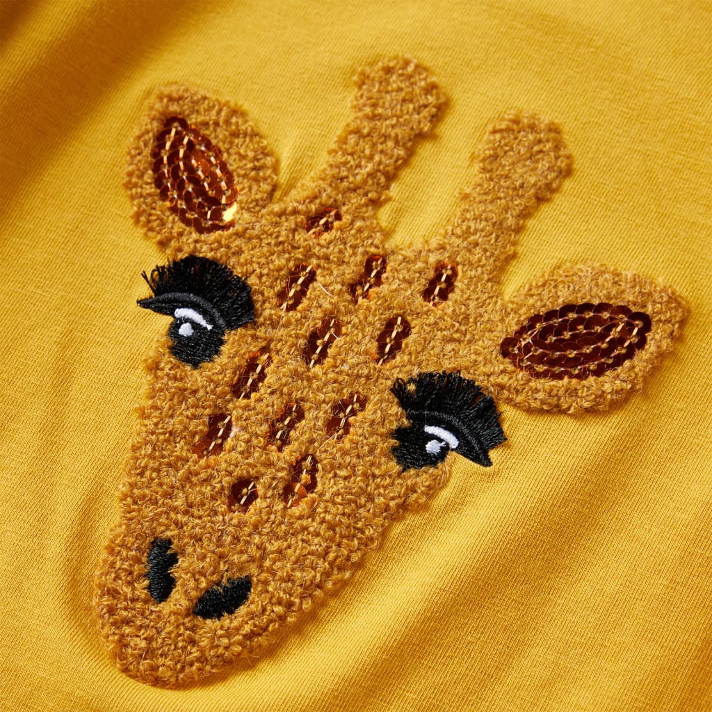 Tricou pentru copii cu mâneci lungi ocru închis 104 GartenMobel Dekor