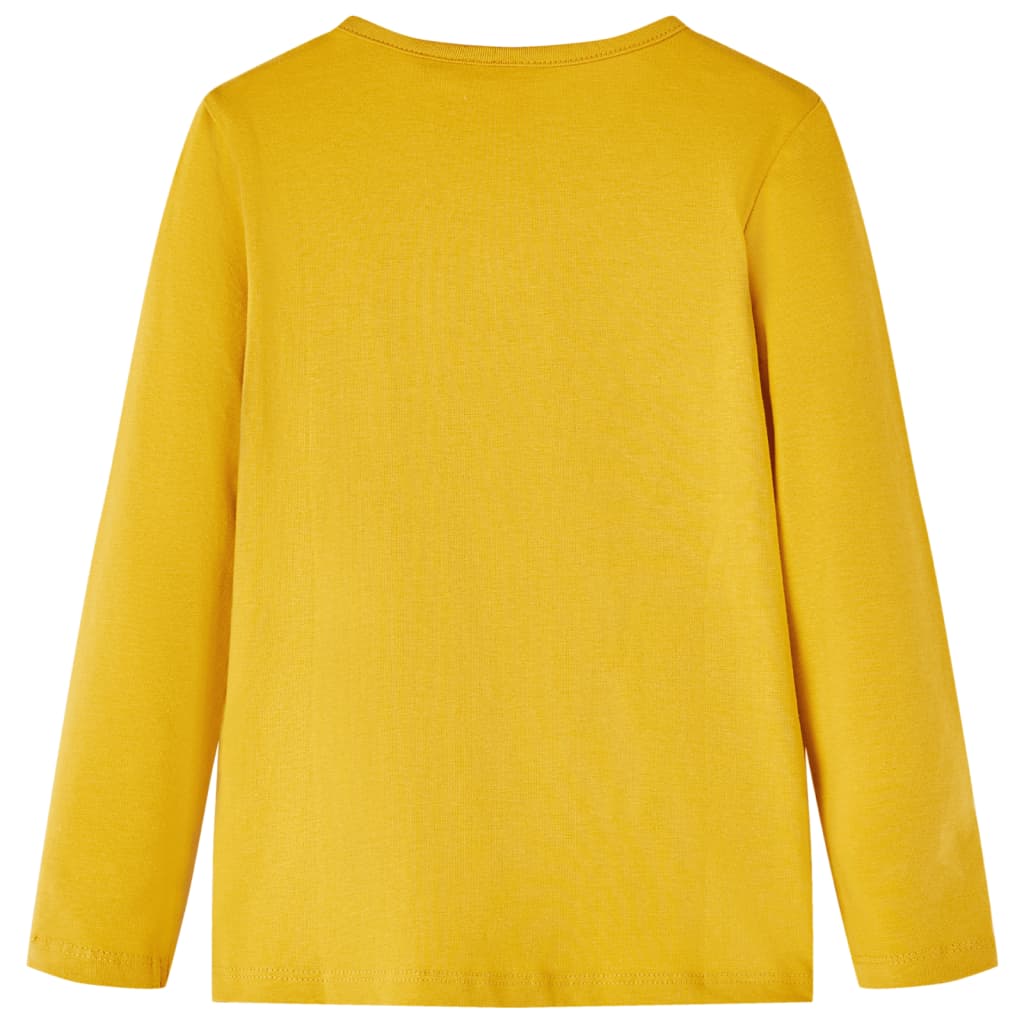 Tricou pentru copii cu mâneci lungi ocru închis 104 GartenMobel Dekor