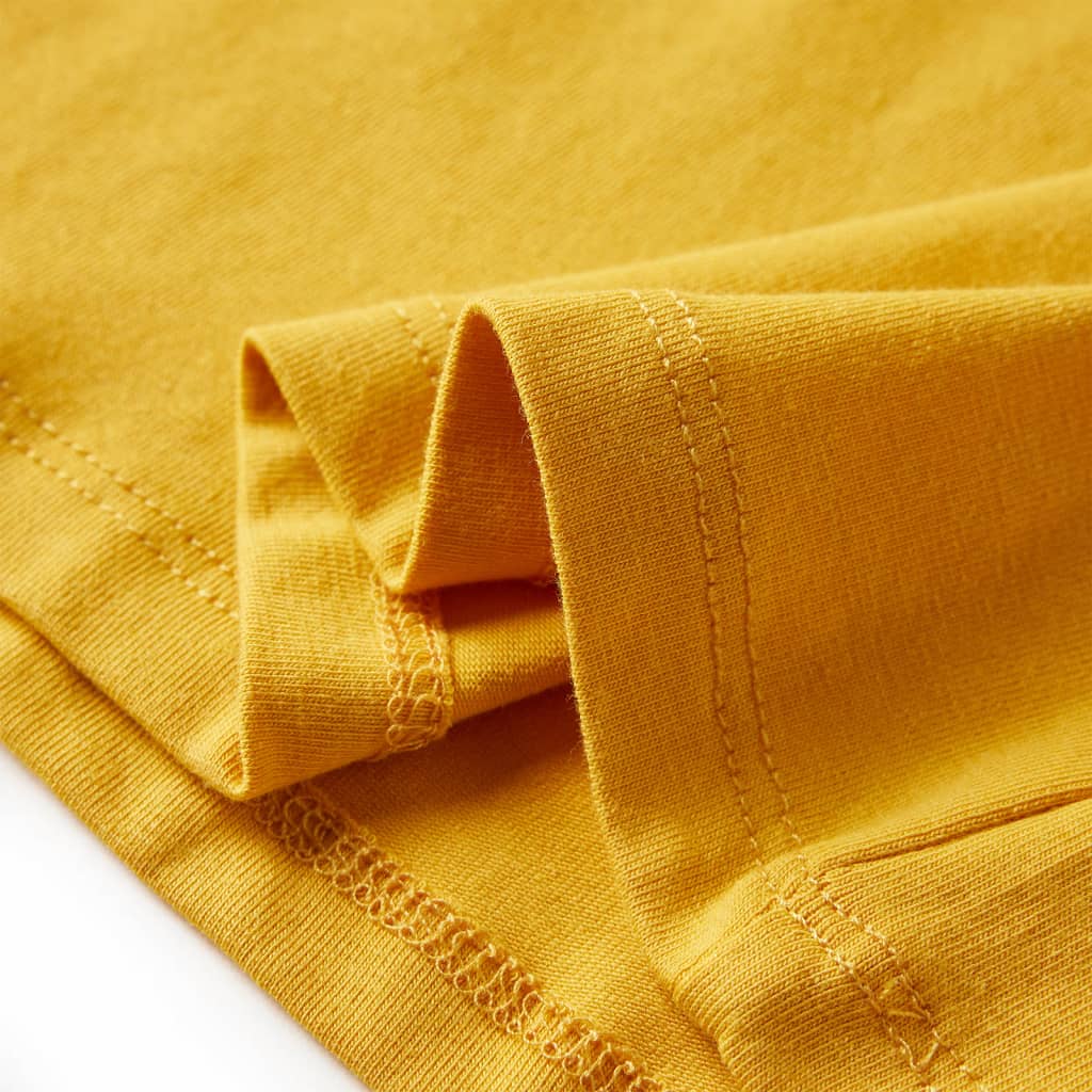 Tricou pentru copii cu mâneci lungi ocru închis 104 GartenMobel Dekor
