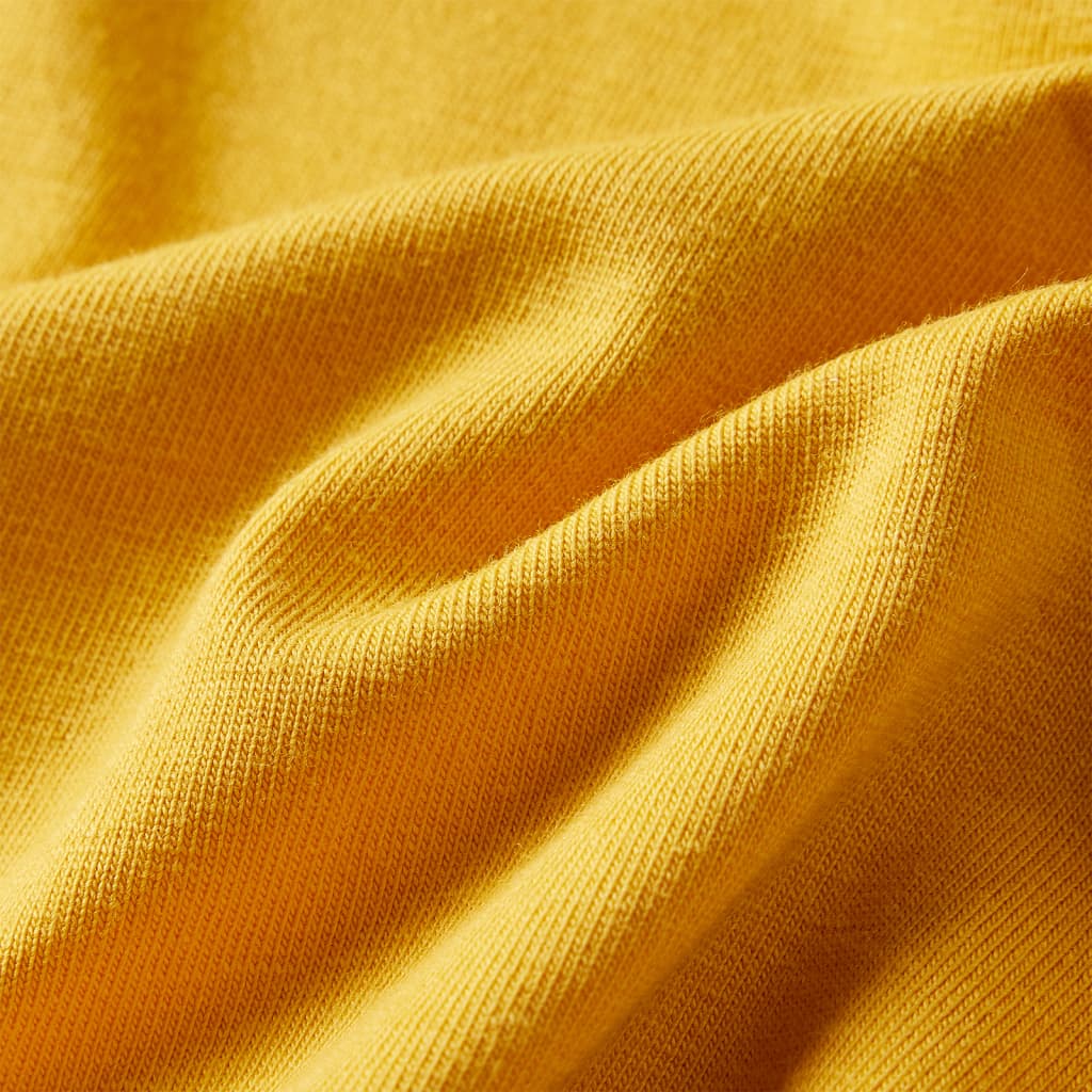 Tricou pentru copii cu mâneci lungi ocru închis 128 GartenMobel Dekor