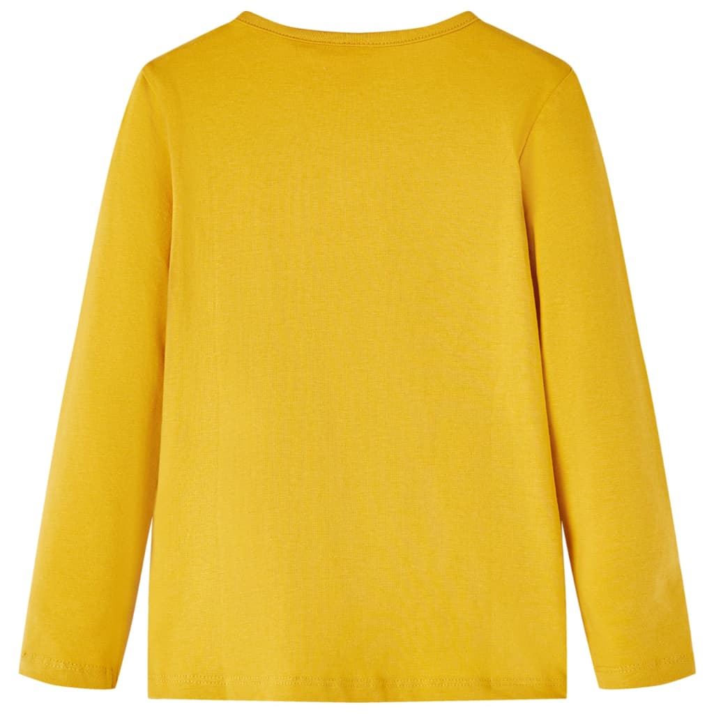 Tricou pentru copii cu mâneci lungi ocru închis 128 GartenMobel Dekor
