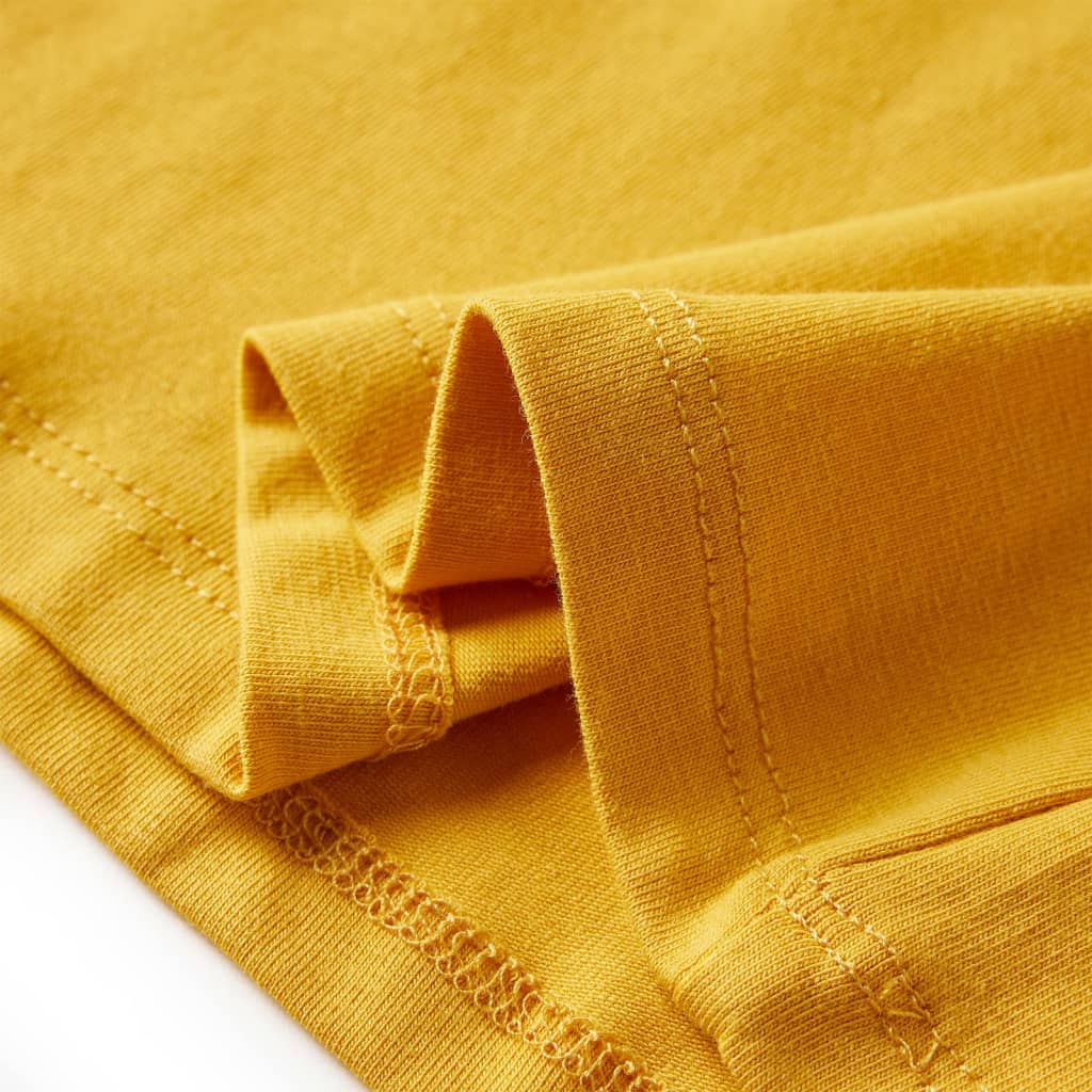 Tricou pentru copii cu mâneci lungi ocru închis 140 GartenMobel Dekor