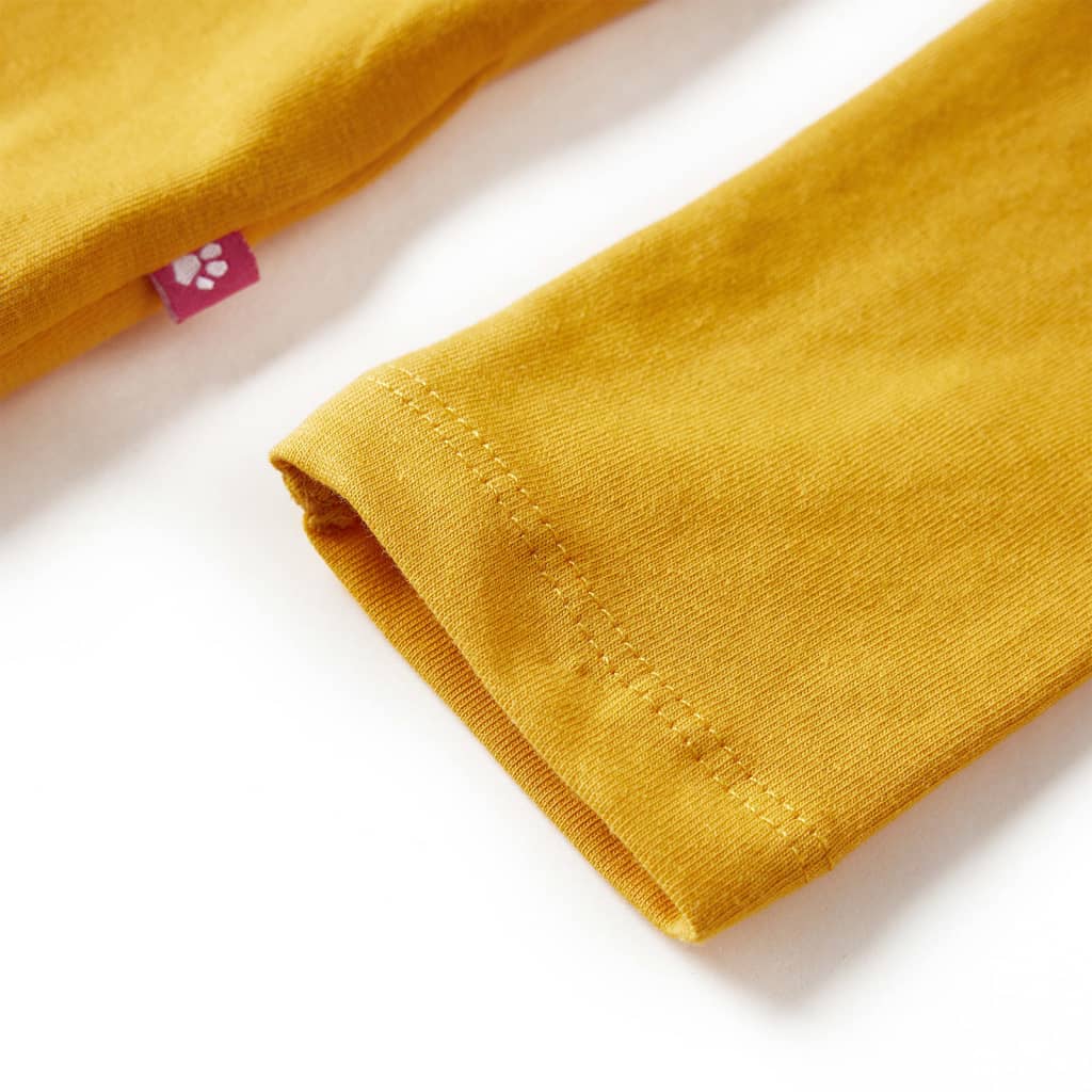 Tricou pentru copii cu mâneci lungi ocru închis 140 GartenMobel Dekor