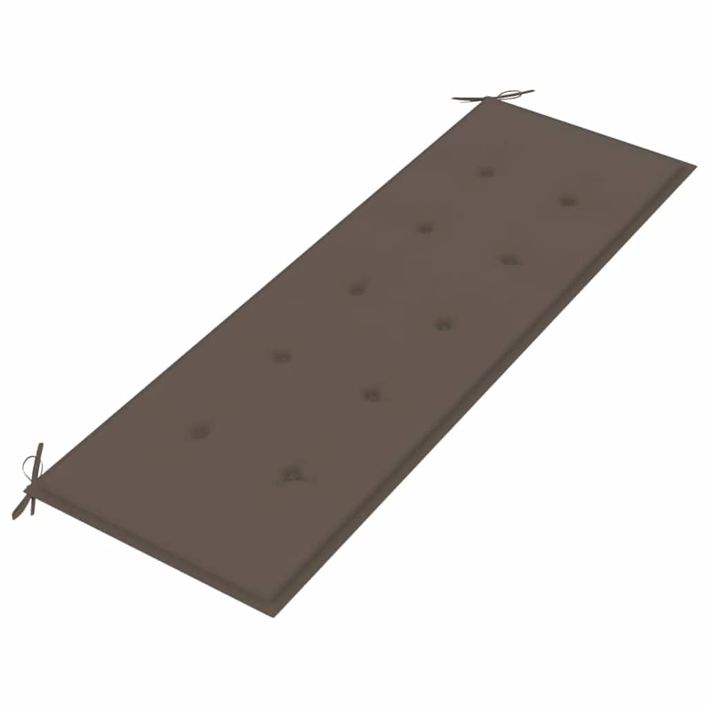 Bancă Batavia cu pernă gri taupe, 150 cm, lemn masiv de tec GartenMobel Dekor