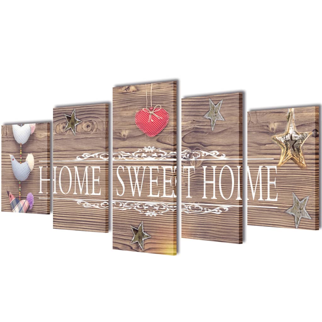 Set tablouri din pânză cu imprimeu Home Sweet Home, 100 x 50 cm GartenMobel Dekor
