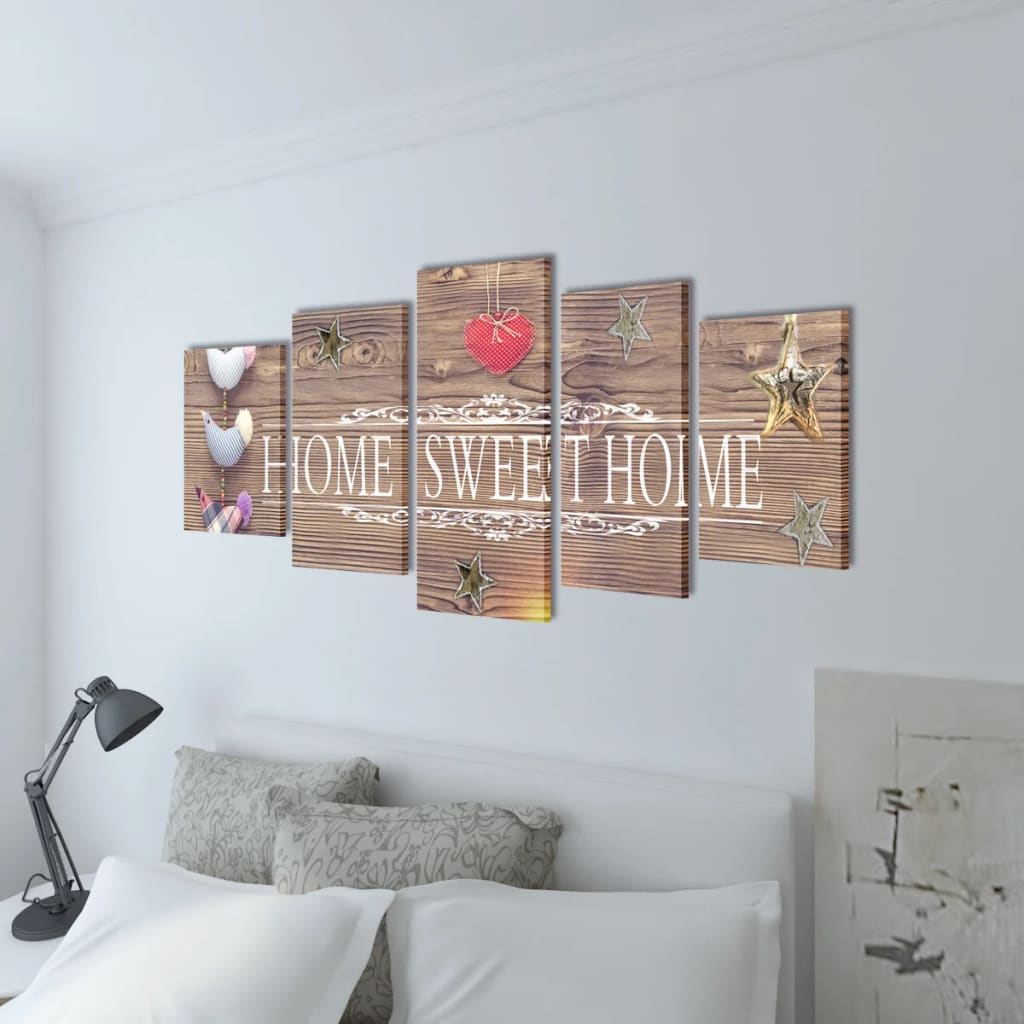 Set tablouri din pânză cu imprimeu Home Sweet Home, 100 x 50 cm GartenMobel Dekor