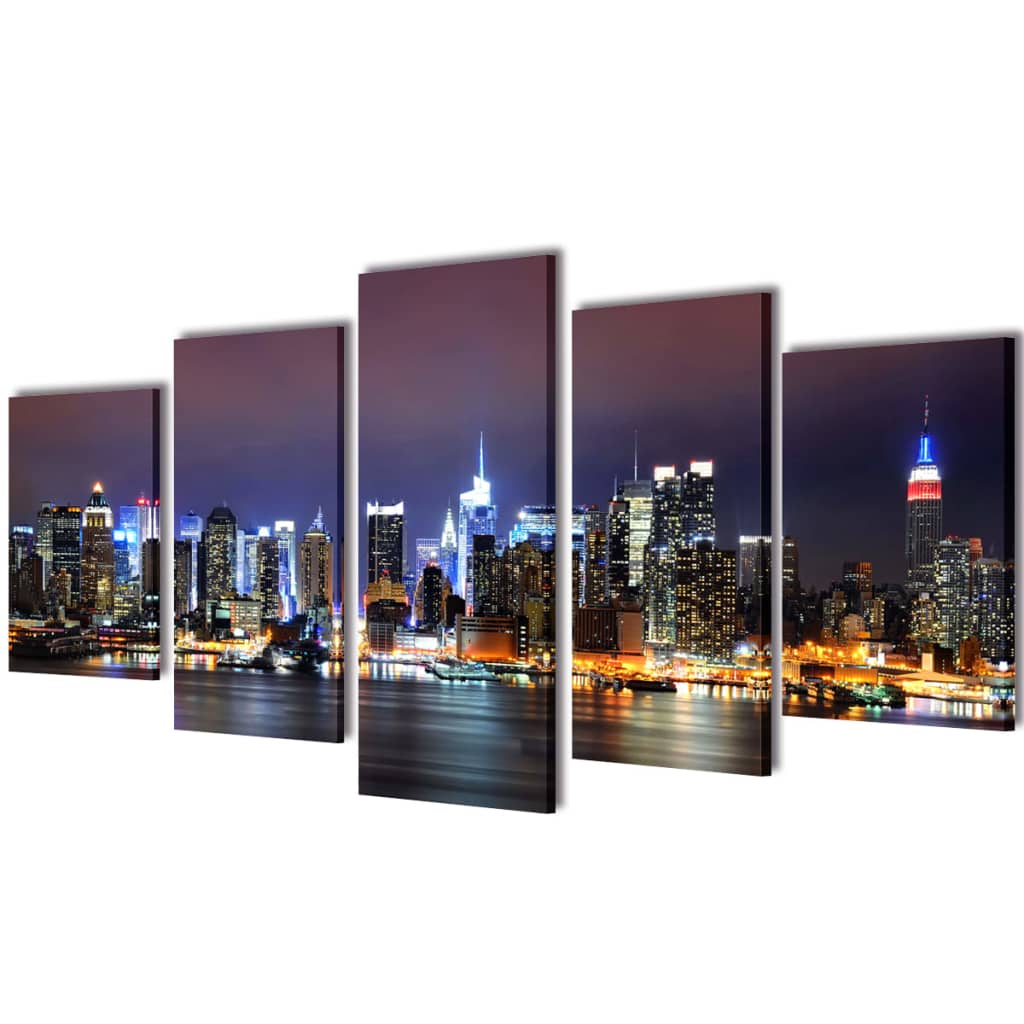 Set tablouri imprimate pe pânză, New York Skyline, 200x100 cm GartenMobel Dekor