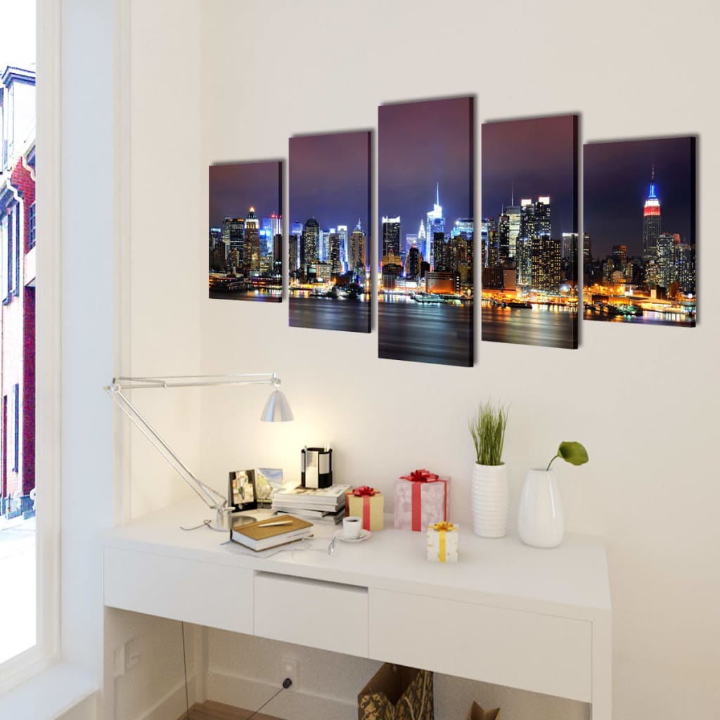 Set tablouri imprimate pe pânză, New York Skyline, 200x100 cm GartenMobel Dekor