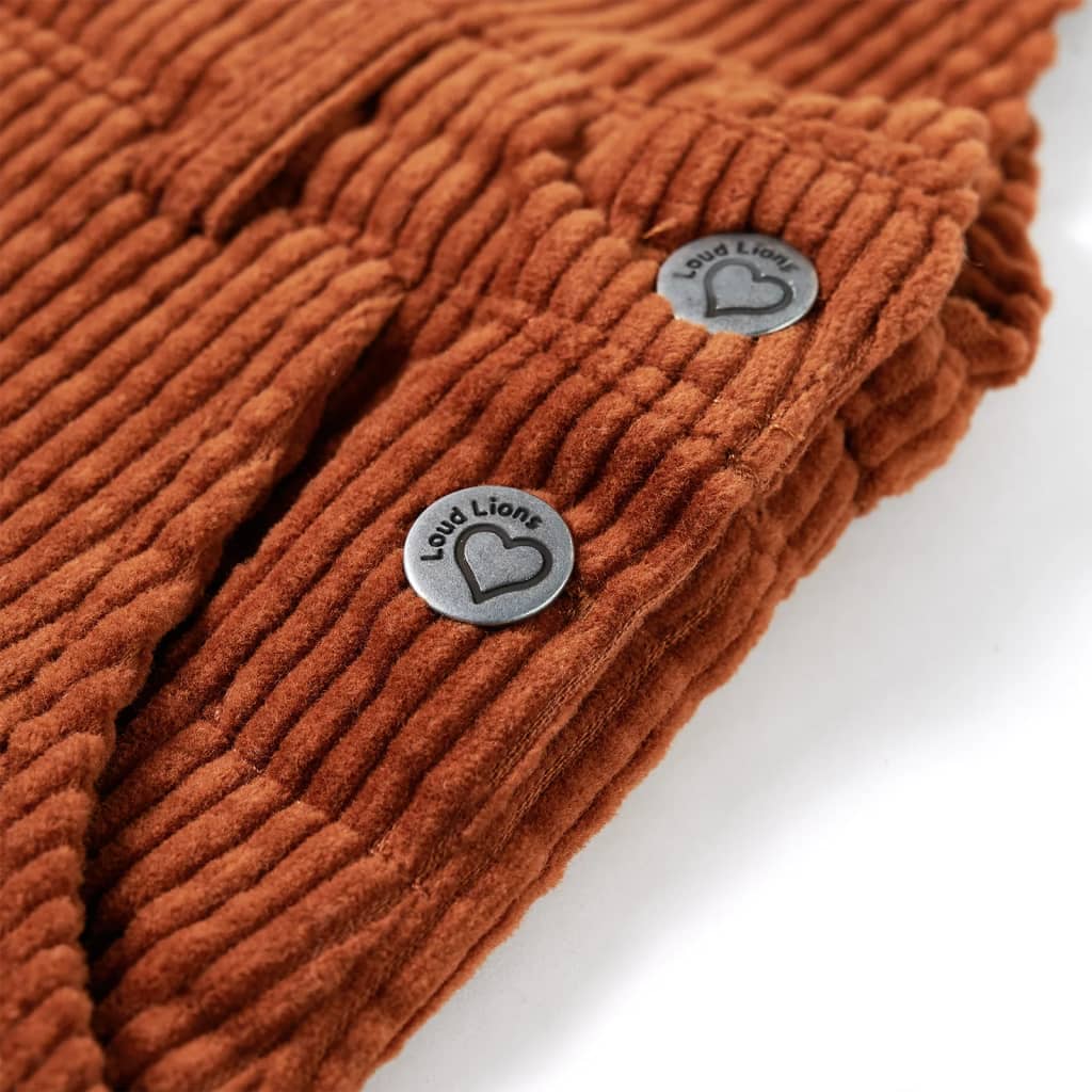 Rochie salopetă pentru copii, velur, coniac, 104 GartenMobel Dekor