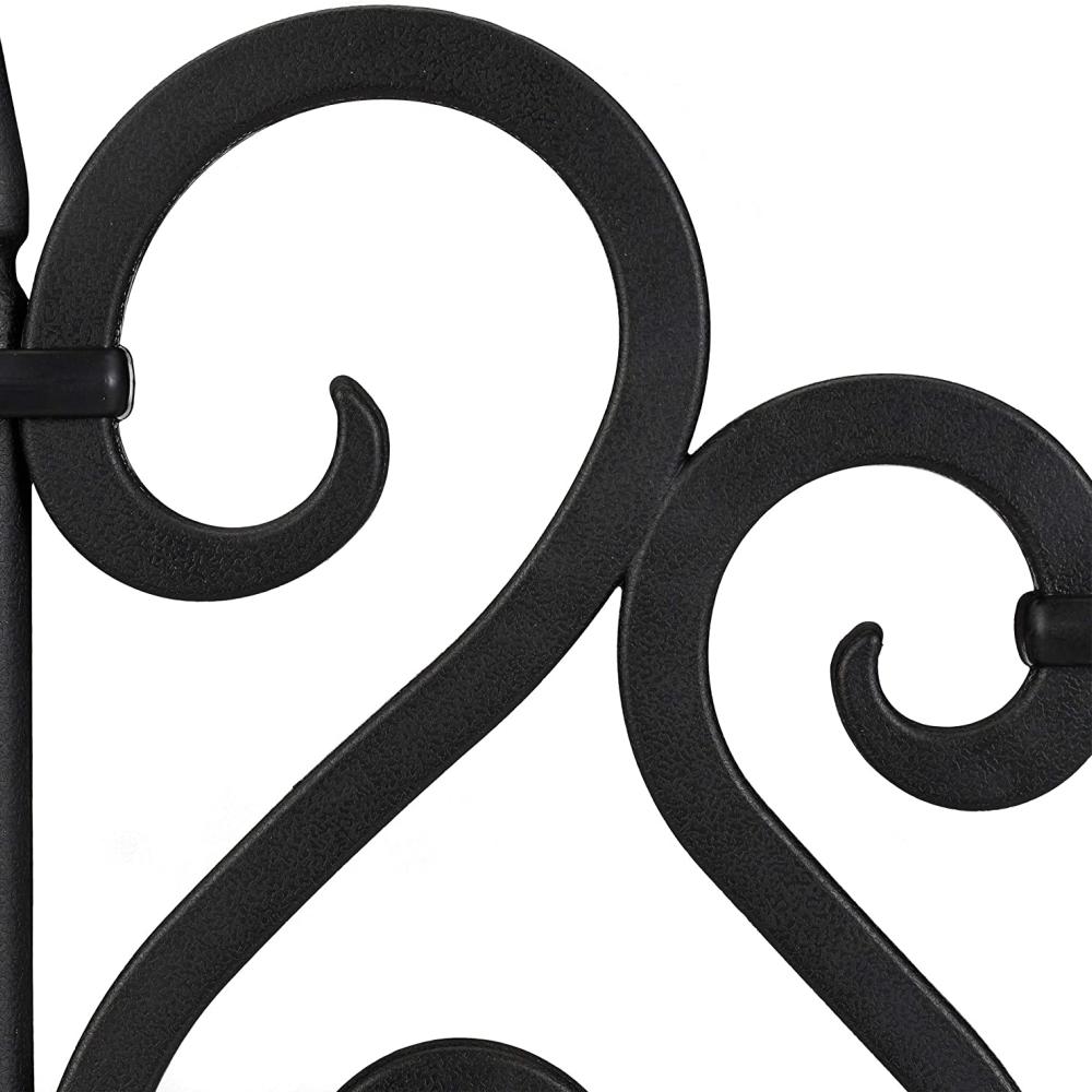 Pachet 4 buc Bordura Gardulet Decorativ Plastic pentru Gazon sau Flori, Dimensiuni 240x25cm, Imitatie Fier Negru