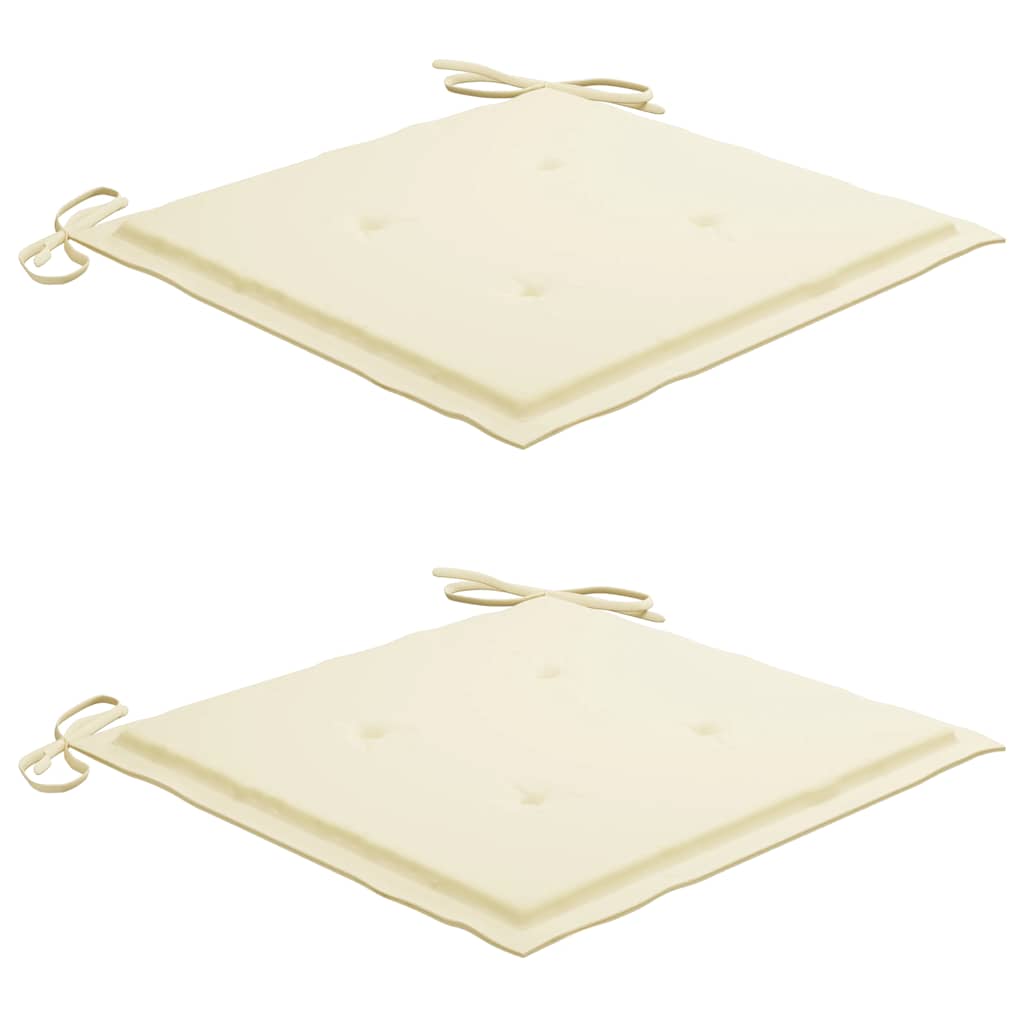 Set bistro 3 piese cu perne crem, lemn masiv tec GartenMobel Dekor