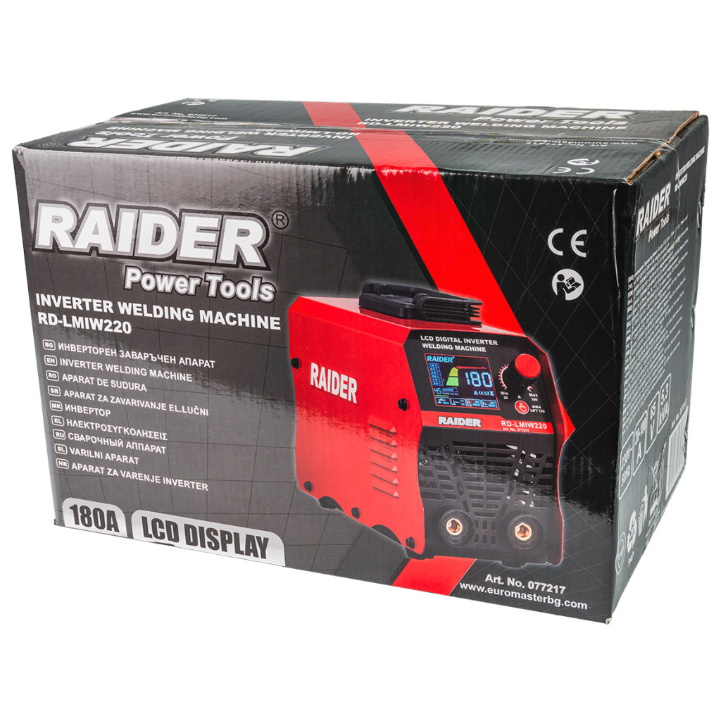 Aparat de sudura inverter 180A LCD RD-LMIW220 Raider Power Tools 077217 HardWork ToolsRange