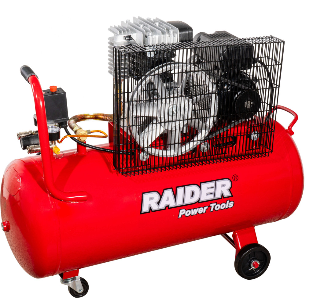 Compresor aer pe curea 100l 2.2kW 320l/min 2pistoane RD-AC18 Raider Power Tools 120118 HardWork ToolsRange
