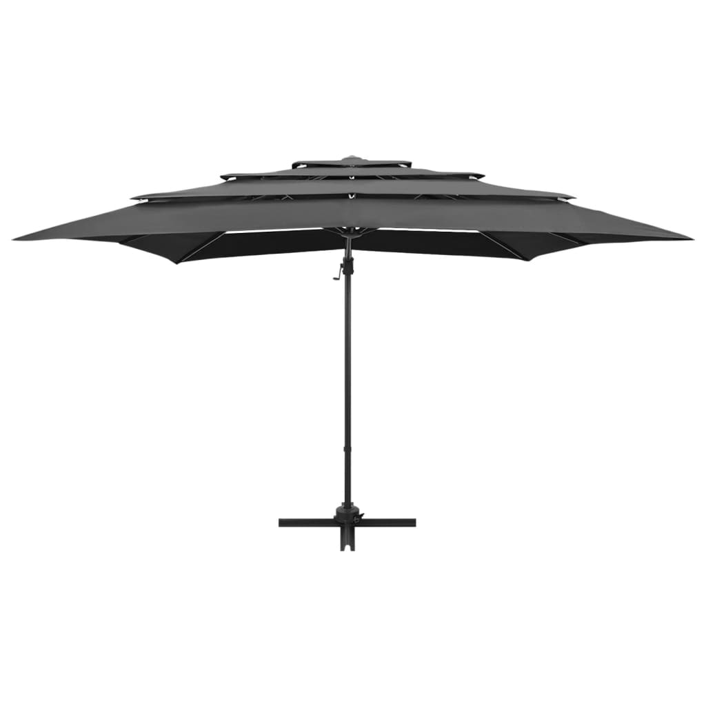 Umbrelă de soare 4 niveluri, stâlp aluminiu antracit 250x250 cm GartenMobel Dekor