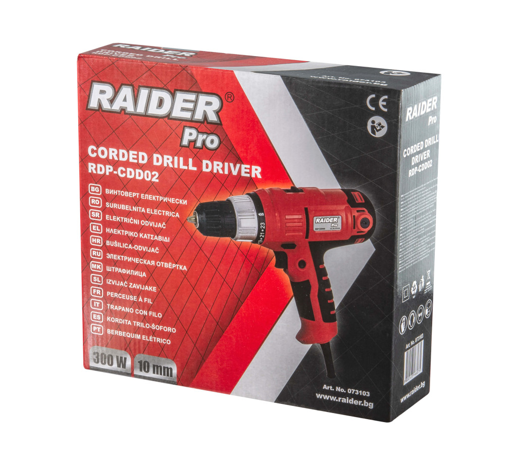 Surubelnita electrica cu fir 300W , 2 vit. 35 Nm RDP-CDD02 Raider Pro 073103 HardWork ToolsRange
