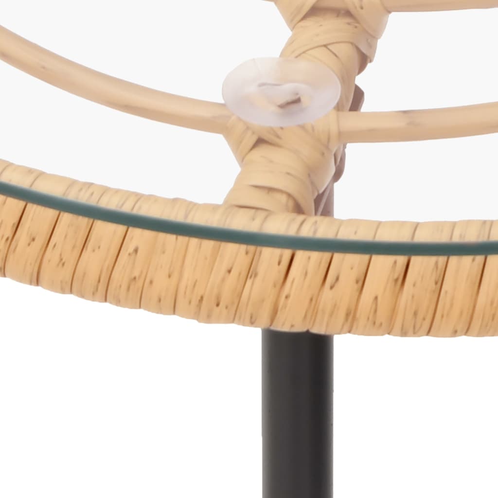 Masă de bucătărie, Ø55 cm , sticlă securizată și oțel GartenMobel Dekor