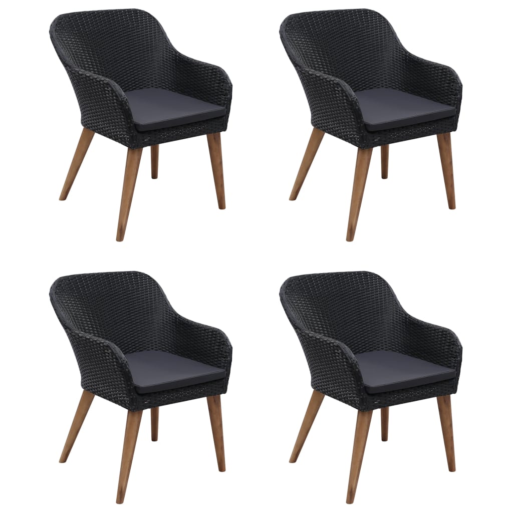 Set mobilier de grădină, 5 piese, negru GartenMobel Dekor